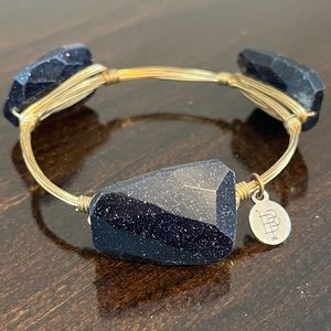 Bourbon and bowties bracelet - navy sparkle stone